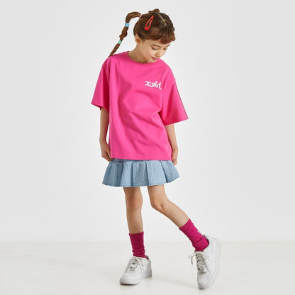 日本童裝 X-girl Stages 後背logo百焦裙 100-140cm 女童款 夏季 SKIRTS