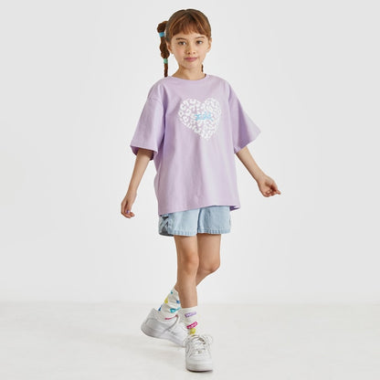 日本童裝 X-girl Stages 豹紋愛心印花上衣 80-140cm 女童款 夏季 TOPS