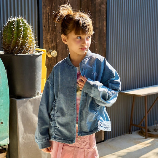 日本童裝 X-girl Stages 薄牛仔外套 90-140cm 女童款 夏季 OUTERWEAR