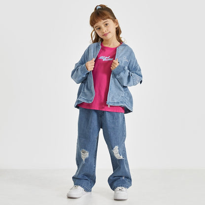 日本童裝 X-girl Stages 薄牛仔外套 90-140cm 女童款 夏季 OUTERWEAR