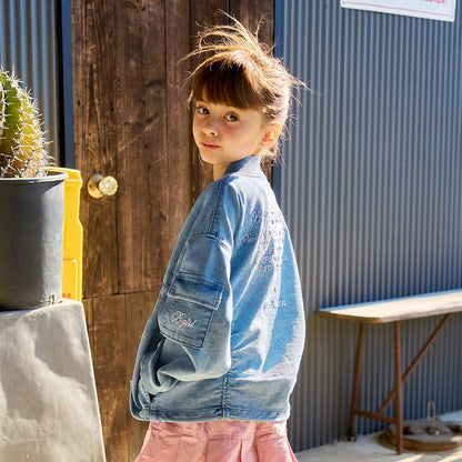 日本童裝 X-girl Stages 薄牛仔外套 90-140cm 女童款 夏季 OUTERWEAR