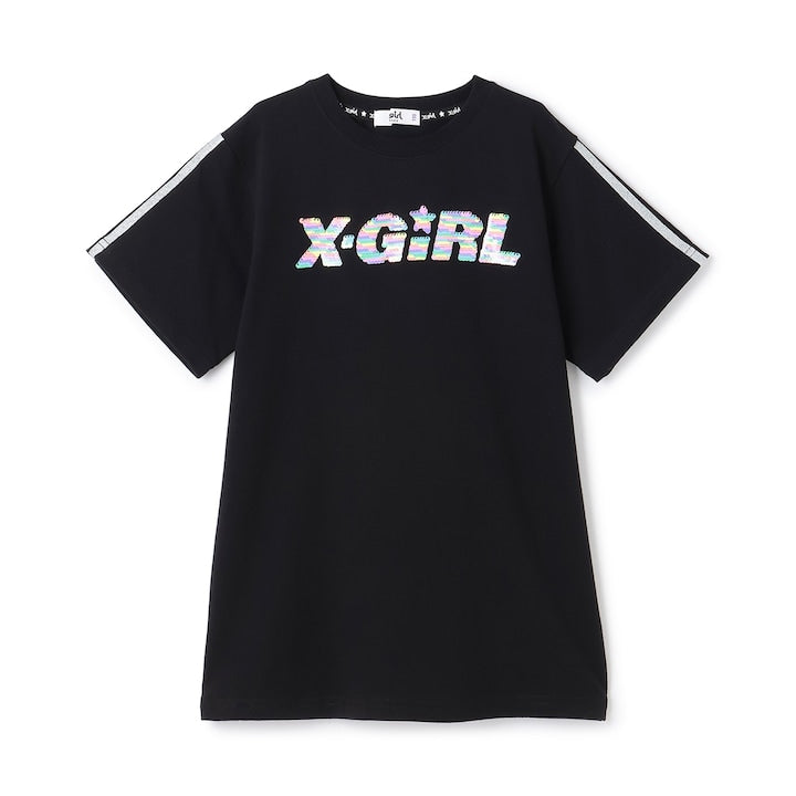 日本童裝 X-girl Stages 亮片刺繡連身裙 90-140cm 女童款 夏季 DRESSES
