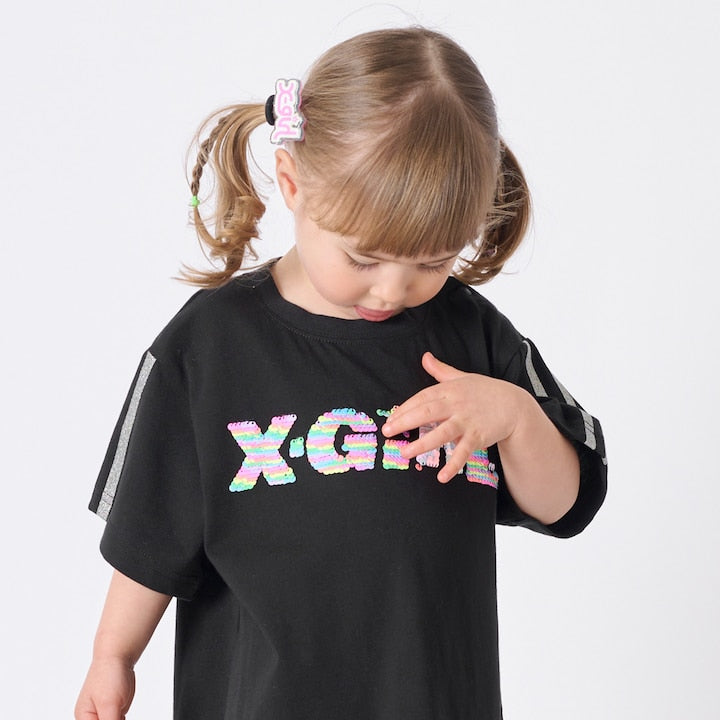 日本童裝 X-girl Stages 亮片刺繡連身裙 90-140cm 女童款 夏季 DRESSES