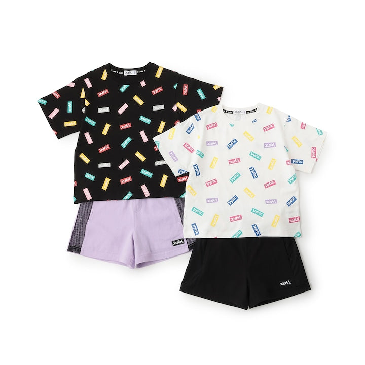 日本童裝 X-girl Stages 上衣網眼短褲兩件套裝 90-140cm 女童款 夏季 TOPS PANTS