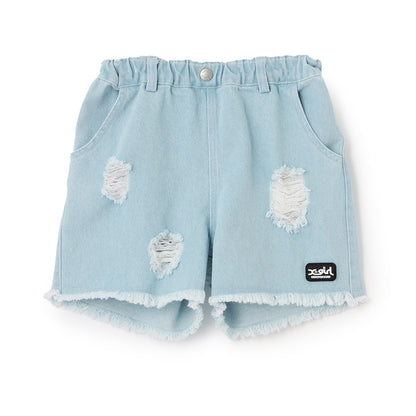 日本童裝 X-girl Stages 印花牛仔短褲 100-140cm 女童款 夏季 PANTS