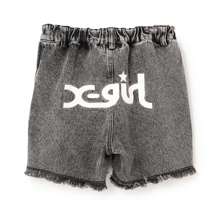 日本童裝 X-girl Stages 印花牛仔短褲 100-140cm 女童款 夏季 PANTS