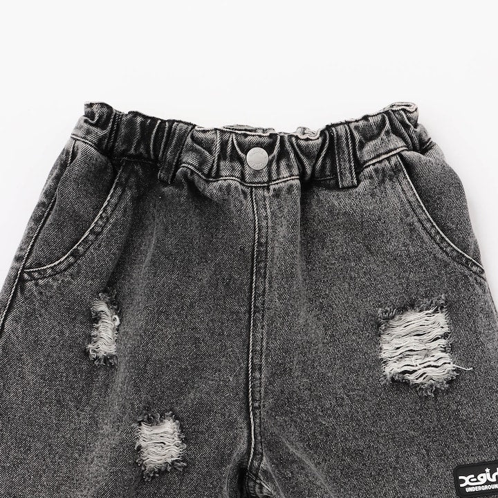日本童裝 X-girl Stages 印花牛仔短褲 100-140cm 女童款 夏季 PANTS