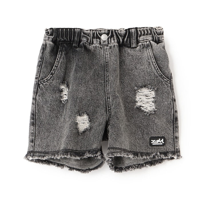 日本童裝 X-girl Stages 印花牛仔短褲 100-140cm 女童款 夏季 PANTS