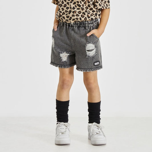 日本童裝 X-girl Stages 印花牛仔短褲 100-140cm 女童款 夏季 PANTS