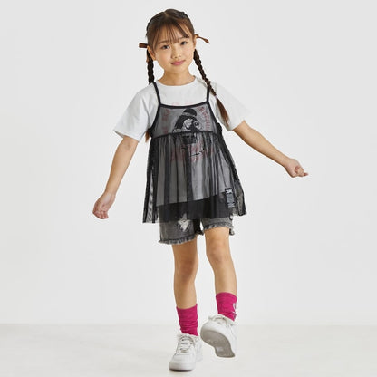 日本童裝 X-girl Stages 印花牛仔短褲 100-140cm 女童款 夏季 PANTS