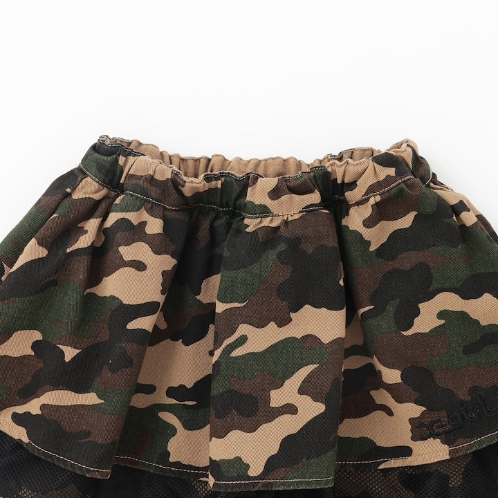 日本童裝 X-girl Stages 荷葉邊網眼分層短褲 100-140cm 女童款 夏季 PANTS