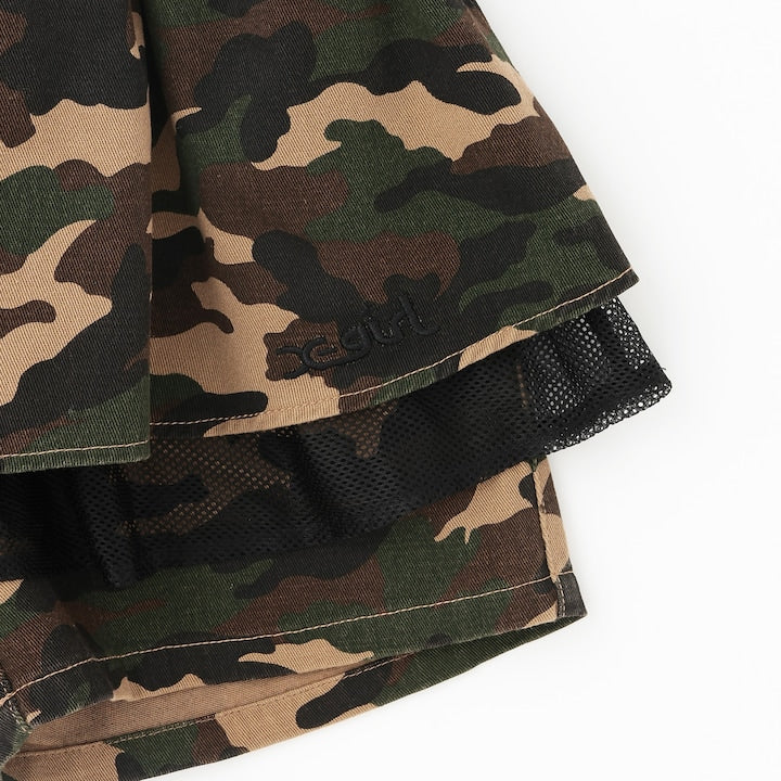 日本童裝 X-girl Stages 荷葉邊網眼分層短褲 100-140cm 女童款 夏季 PANTS