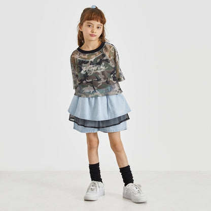 日本童裝 X-girl Stages 荷葉邊網眼分層短褲 100-140cm 女童款 夏季 PANTS