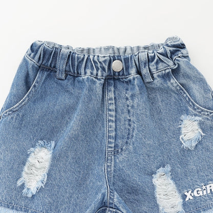 日本童裝 X-girl Stages 牛仔短褲 90-140cm 女童款 夏季 PANTS