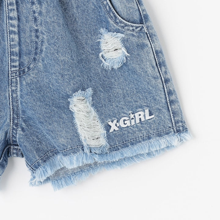 日本童裝 X-girl Stages 牛仔短褲 90-140cm 女童款 夏季 PANTS