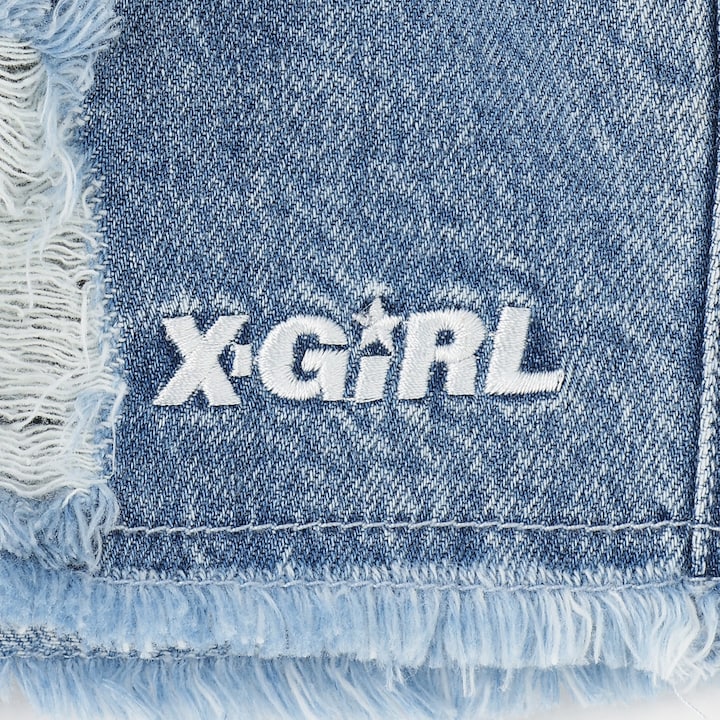日本童裝 X-girl Stages 牛仔短褲 90-140cm 女童款 夏季 PANTS