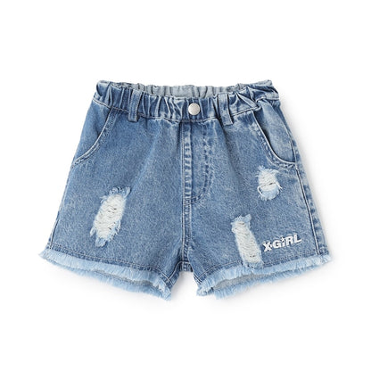 日本童裝 X-girl Stages 牛仔短褲 90-140cm 女童款 夏季 PANTS