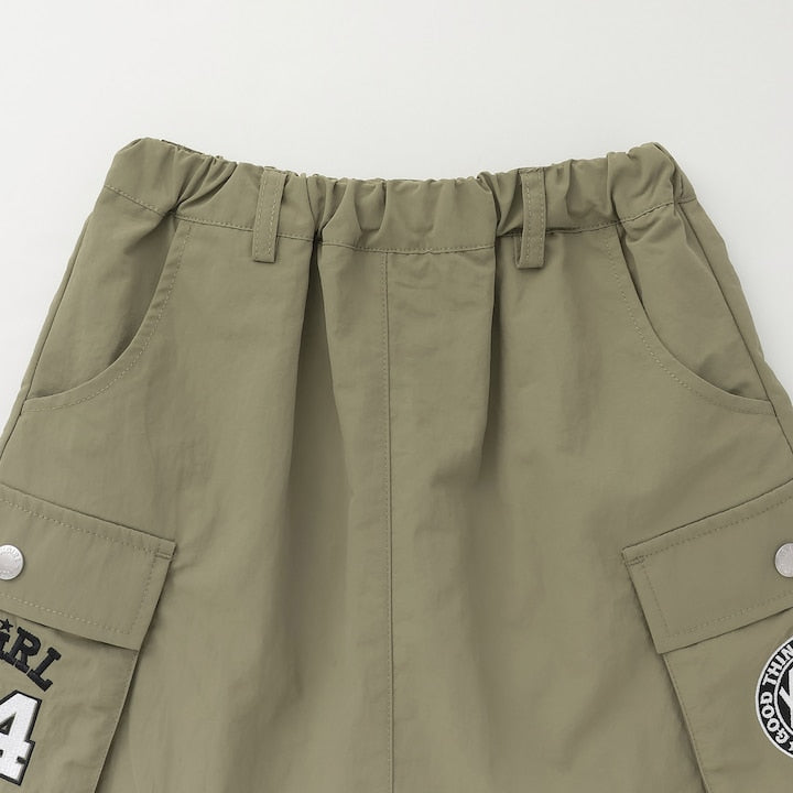 日本童裝 X-girl Stages 刺繡工裝裙 100-140cm 女童款 夏季 SKIRTS