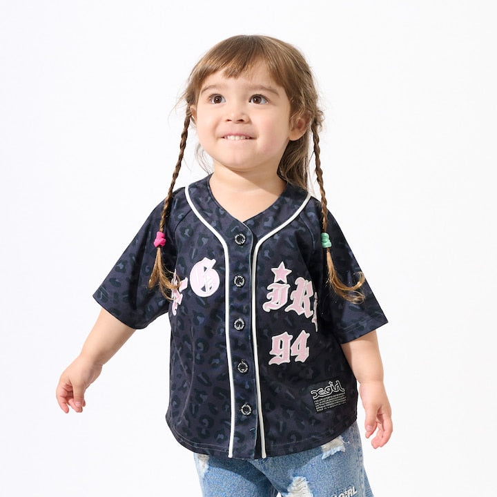 日本童裝 X-girl Stages 貼布LOGO刺繡棒球衫 90-140cm 女童款 夏季 TOPS