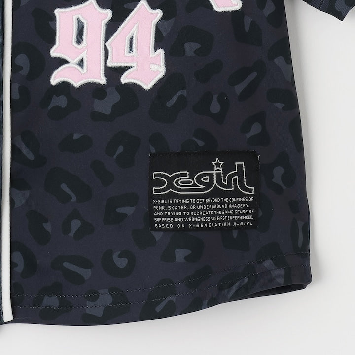 日本童裝 X-girl Stages 貼布LOGO刺繡棒球衫 90-140cm 女童款 夏季 TOPS