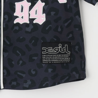 日本童裝 X-girl Stages 貼布LOGO刺繡棒球衫 90-140cm 女童款 夏季 TOPS