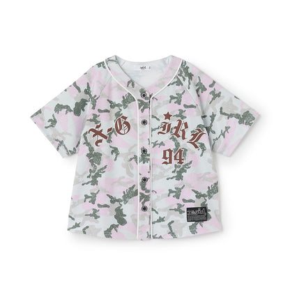 日本童裝 X-girl Stages 貼布LOGO刺繡棒球衫 90-140cm 女童款 夏季 TOPS
