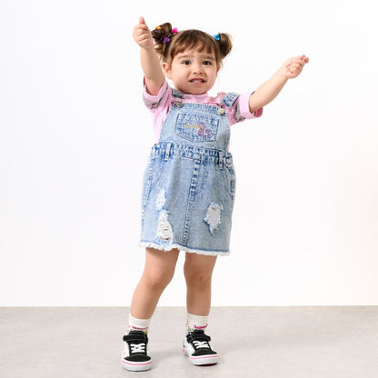 日本童裝 X-girl Stages 刺繡背帶連身裙 90-140cm 女童款 夏季 DRESSES