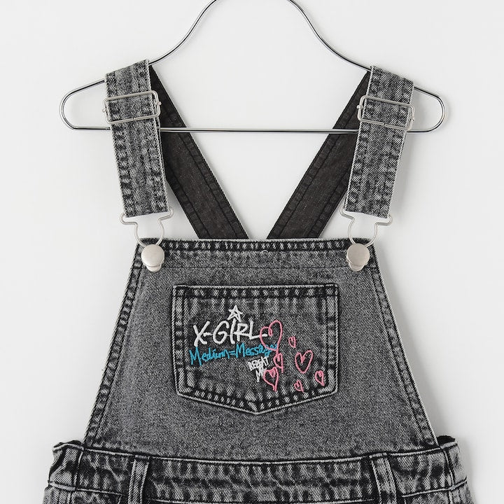 日本童裝 X-girl Stages 刺繡背帶連身裙 90-140cm 女童款 夏季 DRESSES
