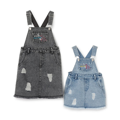 日本童裝 X-girl Stages 刺繡背帶連身裙 90-140cm 女童款 夏季 DRESSES