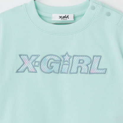 日本童裝 X-girl Stages 防UV 花紋網眼印花上衣 90-140cm 女童款 夏季 TOPS