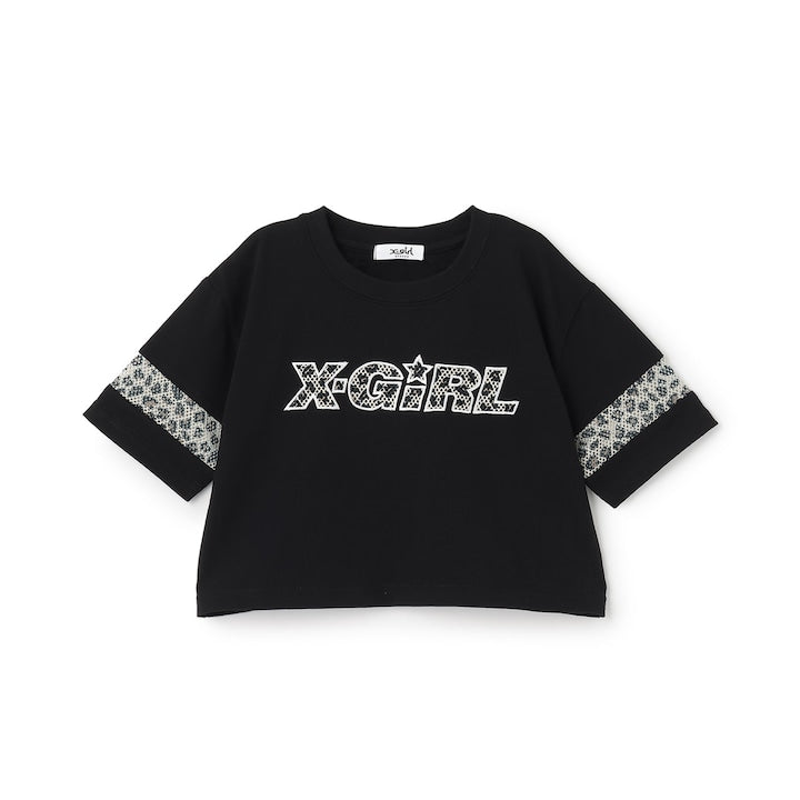 日本童裝 X-girl Stages 防UV 花紋網眼印花上衣 90-140cm 女童款 夏季 TOPS