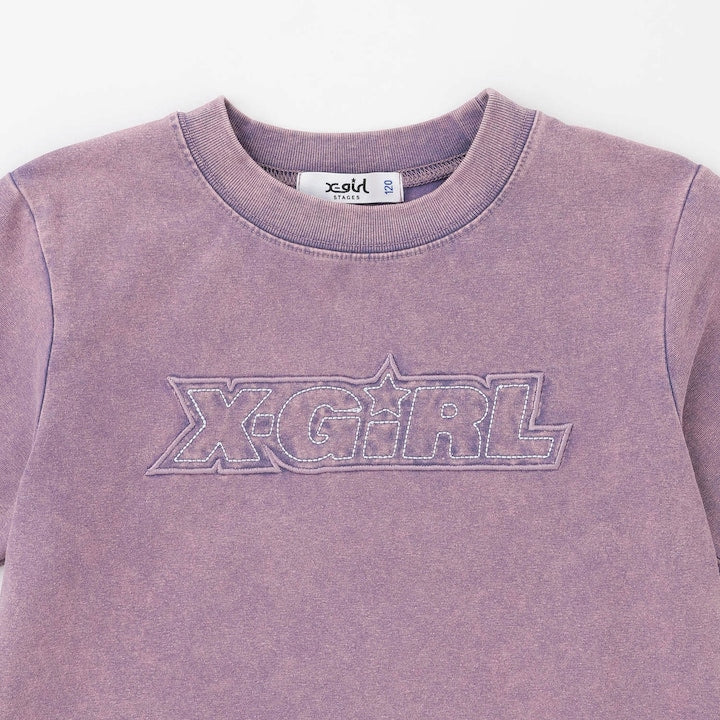 日本童裝 X-girl Stages 貼花刺繡復古上衣裙褲兩件套裝 90-140cm 女童款 夏季 TOPS PANTS