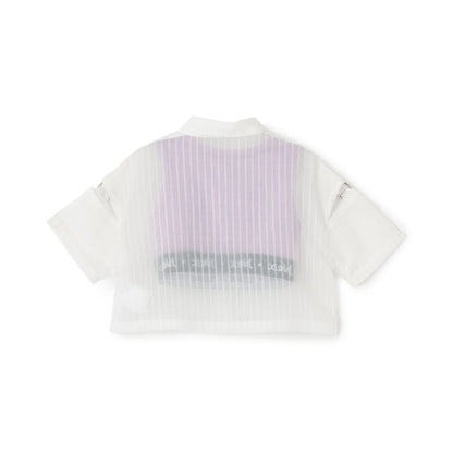 日本童裝 X-girl Stages 透薄襯衫+短款背心套裝 90-140cm 女童款 夏季 TOPS OUTERWEAR