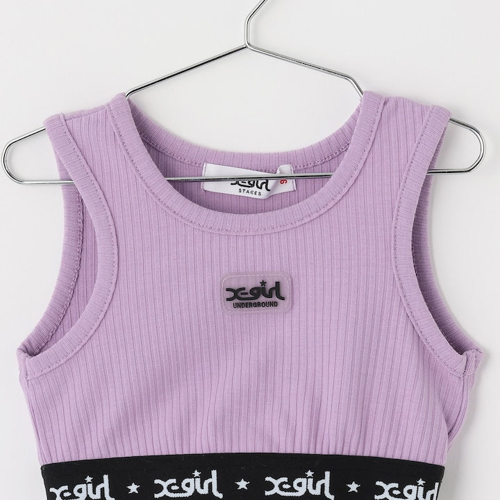 日本童裝 X-girl Stages 透薄襯衫+短款背心套裝 90-140cm 女童款 夏季 TOPS OUTERWEAR