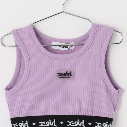 日本童裝 X-girl Stages 透薄襯衫+短款背心套裝 90-140cm 女童款 夏季 TOPS OUTERWEAR