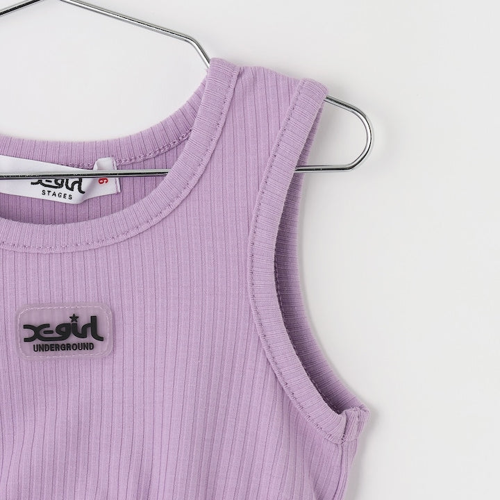 日本童裝 X-girl Stages 透薄襯衫+短款背心套裝 90-140cm 女童款 夏季 TOPS OUTERWEAR