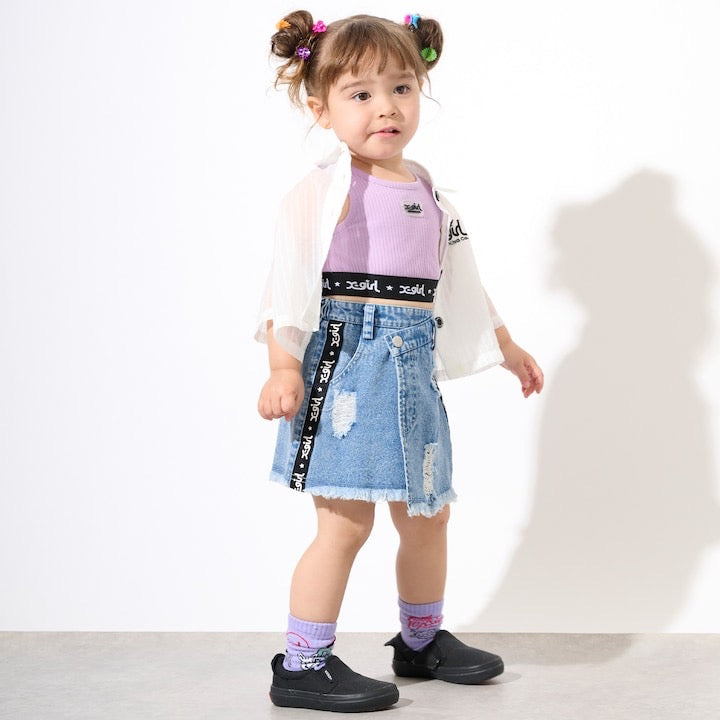 日本童裝 X-girl Stages 牛仔裙褲 90-140cm 女童款 夏季 PANTS