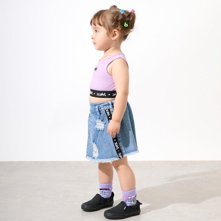日本童裝 X-girl Stages 牛仔裙褲 90-140cm 女童款 夏季 PANTS