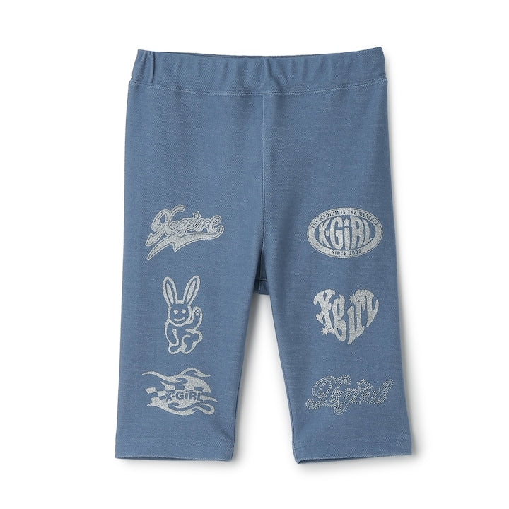 日本童裝 X-girl Stages 印花5分長緊身褲 80-140cm 女童款 夏季 PANTS
