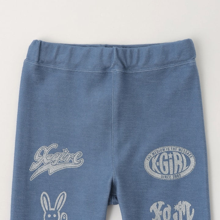 日本童裝 X-girl Stages 印花5分長緊身褲 80-140cm 女童款 夏季 PANTS