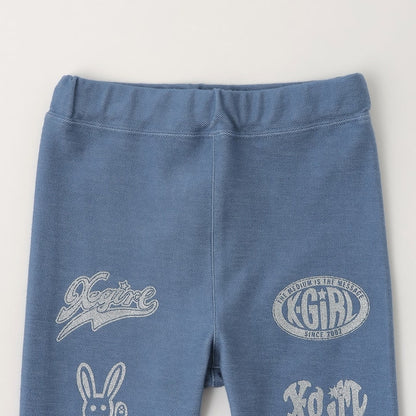 日本童裝 X-girl Stages 印花5分長緊身褲 80-140cm 女童款 夏季 PANTS
