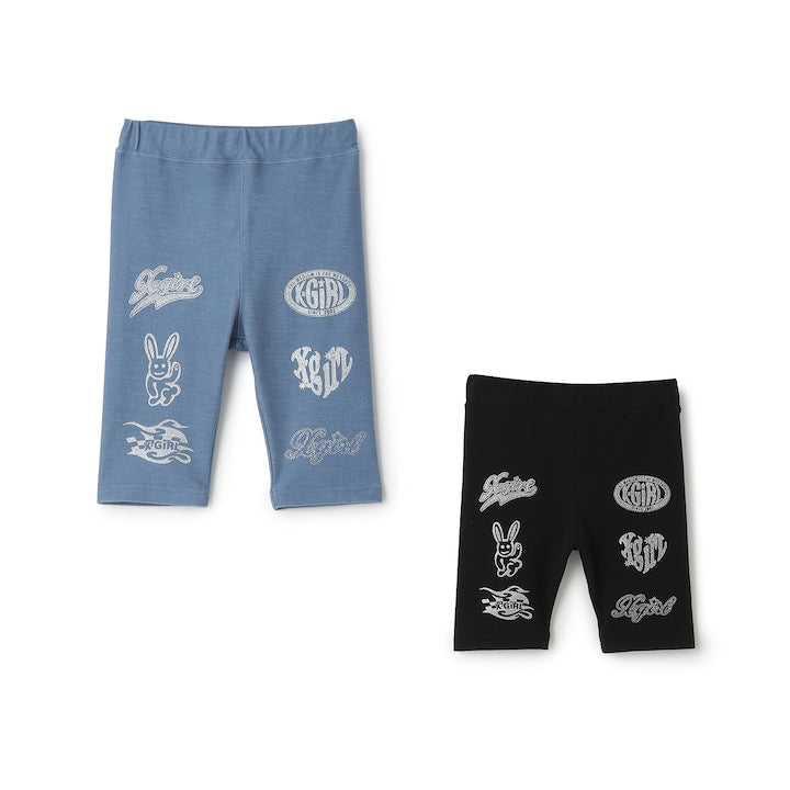 日本童裝 X-girl Stages 印花5分長緊身褲 80-140cm 女童款 夏季 PANTS