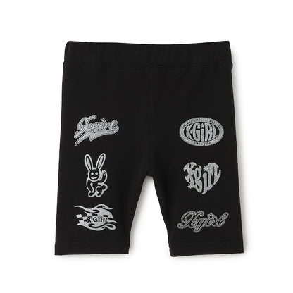 日本童裝 X-girl Stages 印花5分長緊身褲 80-140cm 女童款 夏季 PANTS