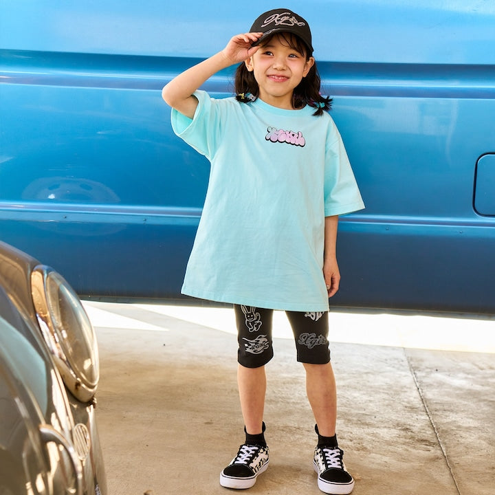 日本童裝 X-girl Stages 印花5分長緊身褲 80-140cm 女童款 夏季 PANTS