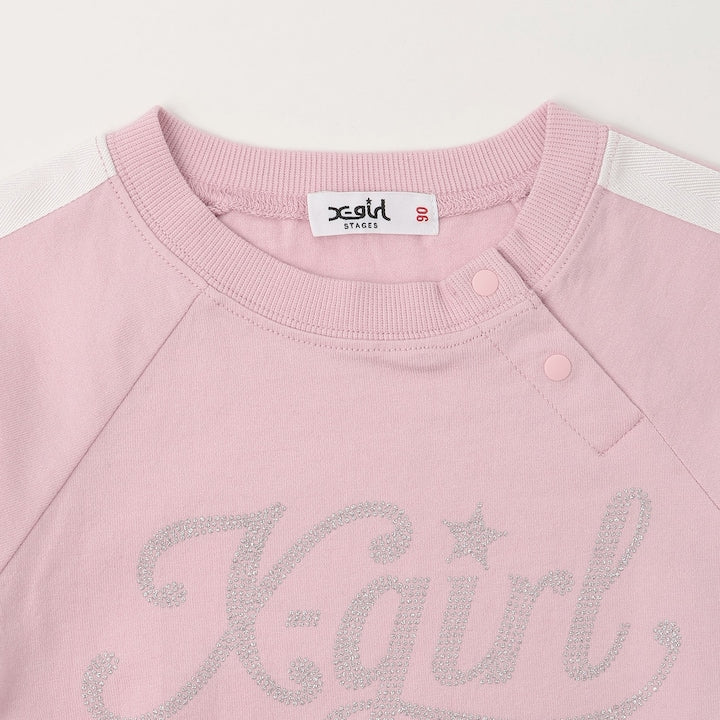 日本童裝 X-girl Stages logo上衣百摺裙套裝 90-140cm 女童款 夏季 TOPS SKIRTS