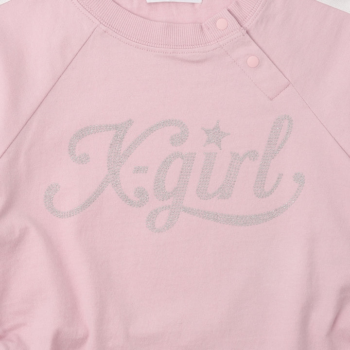日本童裝 X-girl Stages logo上衣百摺裙套裝 90-140cm 女童款 夏季 TOPS SKIRTS