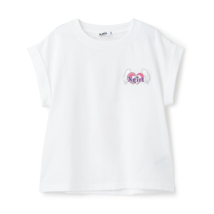 日本童裝 X-girl Stages 防UV 心形LOGO刺繡上衣 90-140cm 女童款 夏季 TOPS