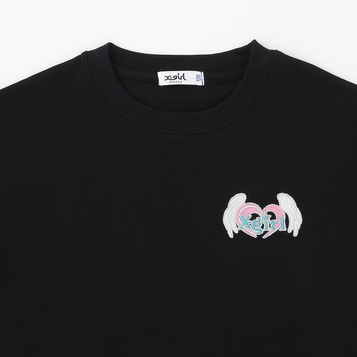 日本童裝 X-girl Stages 防UV 心形LOGO刺繡上衣 90-140cm 女童款 夏季 TOPS