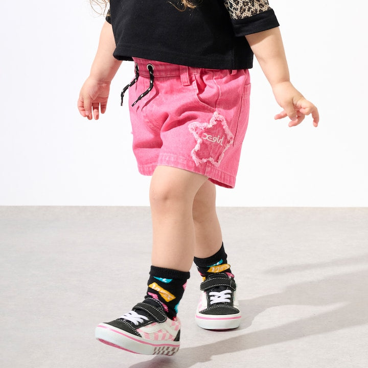日本童裝 X-girl Stages 星星貼花牛仔短褲 90-140cm 女童款 夏季 PANTS