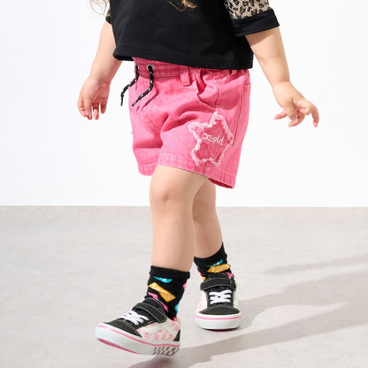 日本童裝 X-girl Stages 星星貼花牛仔短褲 90-140cm 女童款 夏季 PANTS